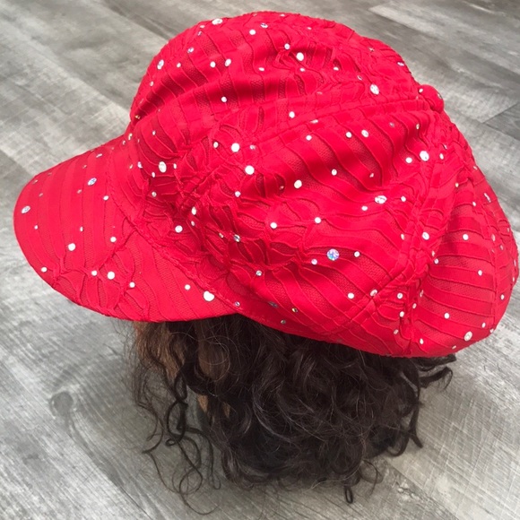 Red Rhinestone Hat - Picture 3 of 14